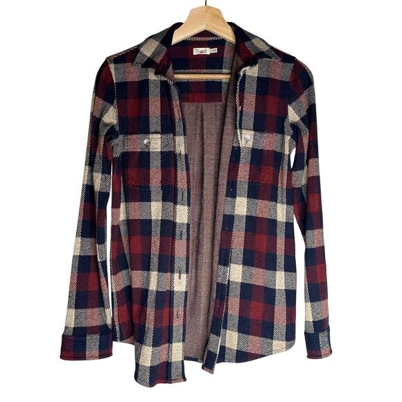 Faherty Legend Sweater Shirt Burchfield Plaid Red Size XS Womens - Picture 14 of 15